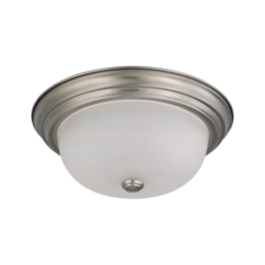 Nuvo 2 Light 11” Flush Mount Ceiling Fixture - Brushed Nickel - Image 1