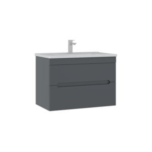 Platinum Trend Cabinet - 80CM - Double Drawer - 80W X 46D x 55H CM - Matte Anthracite Finish
